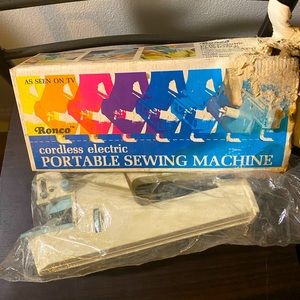 Ronco cordless electric Sewing Machine Ronco collectible Handheld sewing